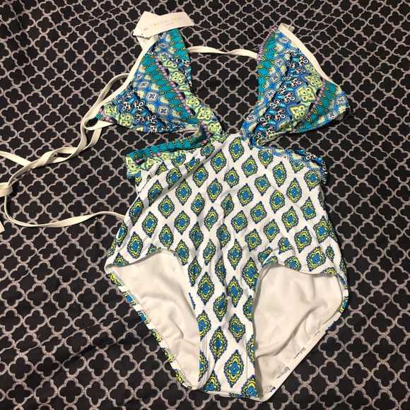 Coastal Zone Jantzen Paisley One piece Swimsuit - Picture 3 of 8